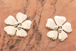 Sterling Silver Flower Design Post Earrings by Navajo Artist Artie Yellowhorse